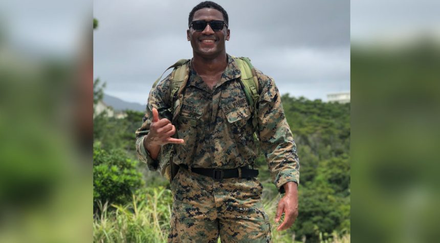 Marine-Corp-Vet-Aaron-Marks-Wearing-Military-Fatigues-In-the-Jungle